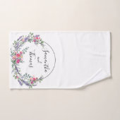 Eukalyptus pink roses wassercolor badhandtuch set (Handtuch)