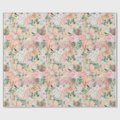 Eukalyptus Pink White Floral Boho Bridal Geburtsta Geschenkpapier (Flach)