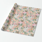 Eukalyptus Pink White Floral Boho Bridal Geburtsta Geschenkpapier (Ungerollt)