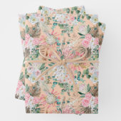 Eukalyptus Pink White Floral Boho Bridal Geburtsta Geschenkpapier Set (Beispiel)