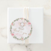 Eukalyptus pinkfarbener Elefantenbaby-Dusche Geschenkanhänger (Beispiel)