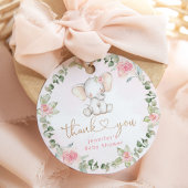 Eukalyptus pinkfarbener Elefantenbaby-Dusche Geschenkanhänger