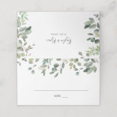 Eukalyptus-Platzkarte Platzkarte (Außenseite Aufgefaltet)