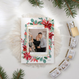 Eukalyptus Poinsettia Foto Holiday Card Feiertagskarte
