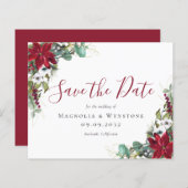 Eukalyptus Poinsettia Save the Date (Vorne/Hinten)