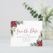 Eukalyptus Poinsettia Save the Date (Stehend Vorderseite)