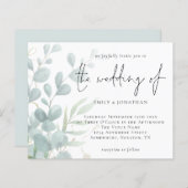 Eukalyptus Powder Blue Wedding Einladung (Vorne/Hinten)