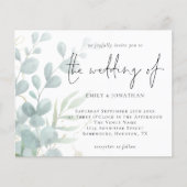 Eukalyptus Powder Blue Wedding Einladung (Vorderseite)