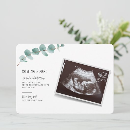 Eukalyptus Pregnancy Baby-Meldung (Stehend Vorderseite)