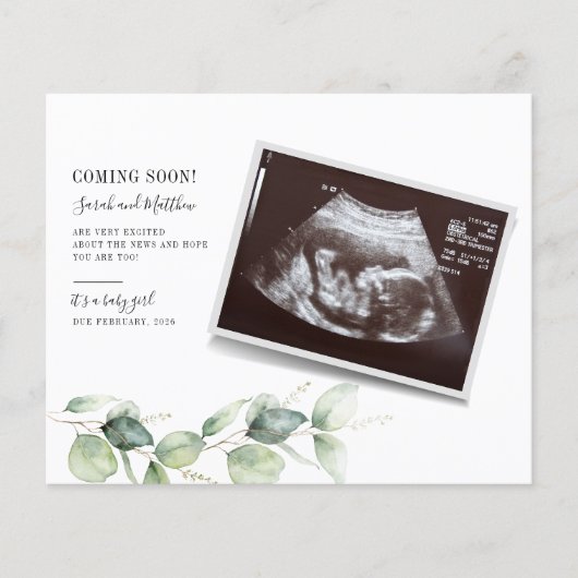 Eukalyptus Pregnancy Baby Reveal Script (Vorderseite)