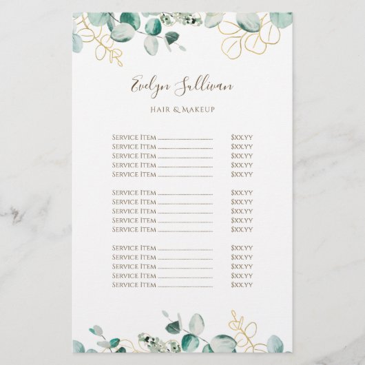 Eukalyptus-Preisliste Flyer (Vorne)