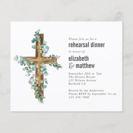 Eukalyptus Probe Abendessen Einladung (Vorderseite)