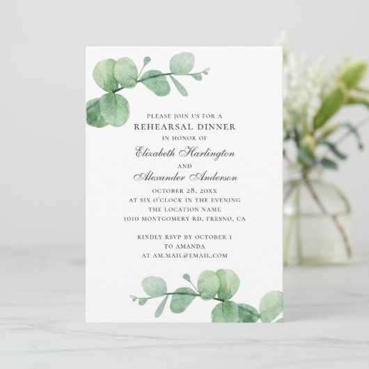 Eukalyptus-Probe Einladung (Stehend Vorderseite)