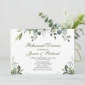 Eukalyptus Probe Wasserfarben Abendessen Einladung (Stehend Vorderseite)