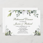 Eukalyptus Probe Wasserfarben Abendessen Einladung (Vorne/Hinten)