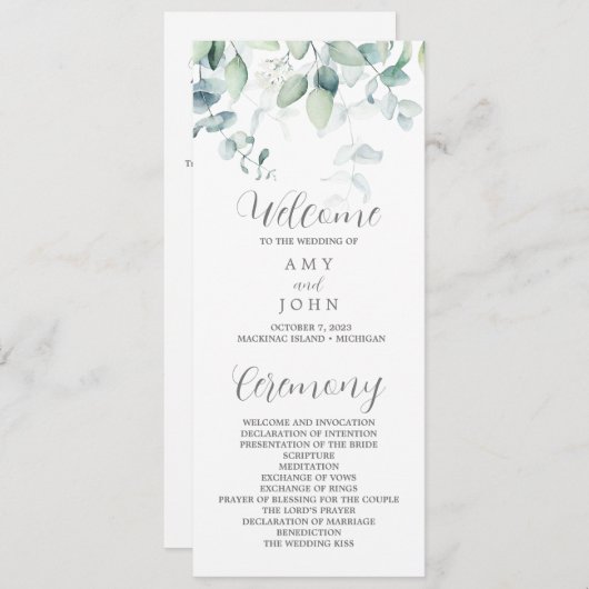 Eukalyptus-Programm für die Amy (Vorne/Hinten)