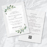 Eukalyptus QR Code Alle in einer Hochzeit Einladung<br><div class="desc">Lassen Sie sich von der Touch der Natur in einen besonderen Tag mit unserer wunderschönen Aquarell Eukalyptus Greenery Wedding Einladung verzaubern.</div>