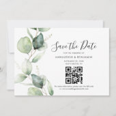 Eukalyptus QR Code Botanische Hochzeit speichern d Save The Date (Vorderseite)