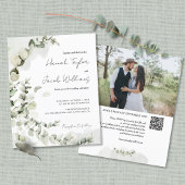 Eukalyptus QR Code Foto Einladung Hochzeitsfeiern