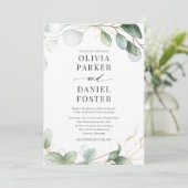 Eukalyptus QR Code Foto Greenerity Wedding Einladung (Stehend Vorderseite)