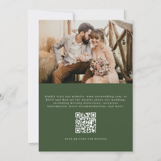 Eukalyptus QR Code Foto Greenerity Wedding Einladung (Rückseite)