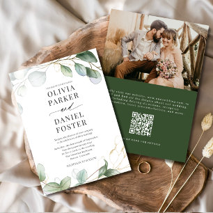 Eukalyptus QR Code Foto Greenerity Wedding Einladung