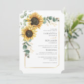 Eukalyptus-QR-Code für Sonnenblumen Einladung (Stehend Vorderseite)