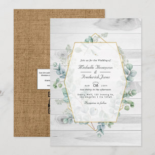 Eukalyptus QR Code Garden Wedding Einladung