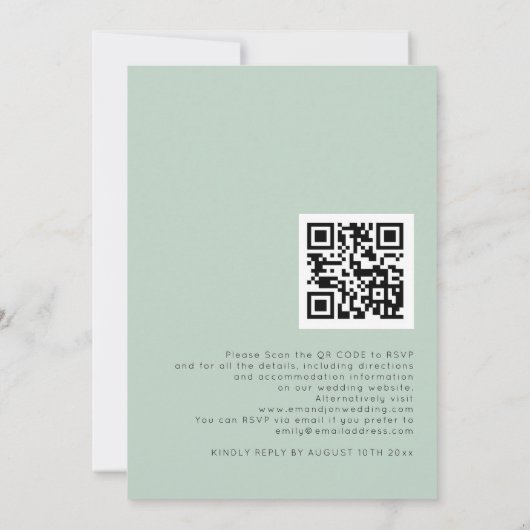 Eukalyptus-QR-Code Hochzeit Einladung (Rückseite)