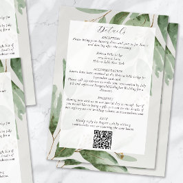 Eukalyptus QR Code Hochzeitdetails Begleitkarte