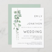 Eukalyptus QR Code Hochzeitsempfehlung (Vorne/Hinten)