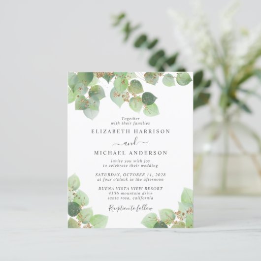 Eukalyptus QR Code Hochzeitsempfehlung (Stehend Vorderseite)