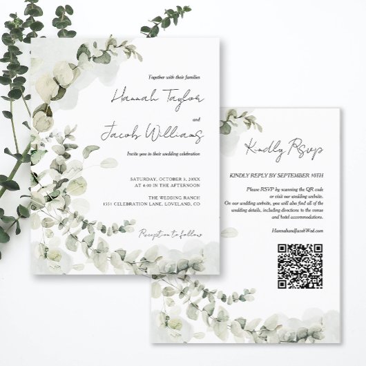 Eukalyptus QR Code Hochzeitsempfehlung