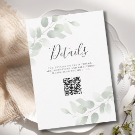 Eukalyptus QR Code Hochzeitungs-Detailkarte