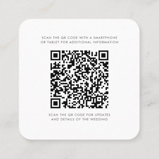 Eukalyptus QR-Code Save the Date Quadratische Visitenkarte (Rückseite)