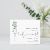 Eukalyptus QR Code Skript Save the Date (Stehend Vorderseite)