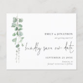 Eukalyptus QR Code Skript Save the Date (Vorderseite)