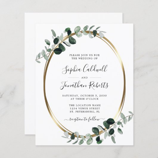 Eukalyptus QR Code UAWG Wedding Einladung (Vorne/Hinten)