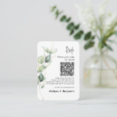 Eukalyptus QR Code UAWG Wedding Enclosure Card Begleitkarte (Stehend Vorderseite)