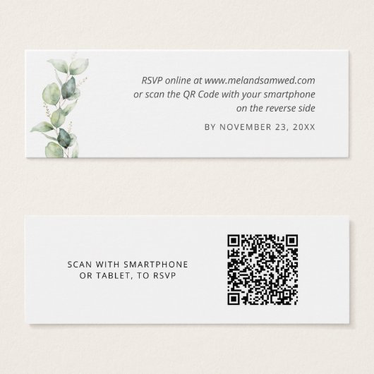 Eukalyptus QR Code UAWG Wedding Website Umschließu (Vorne & Hinten)