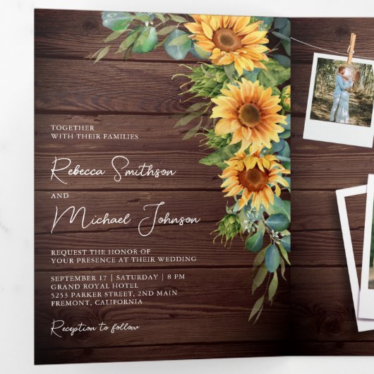 Eukalyptus QR Code Wedding Dreifach Gefaltete Einladung (Innen Erste Seite)