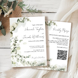 Eukalyptus QR Code Wedding Einladung