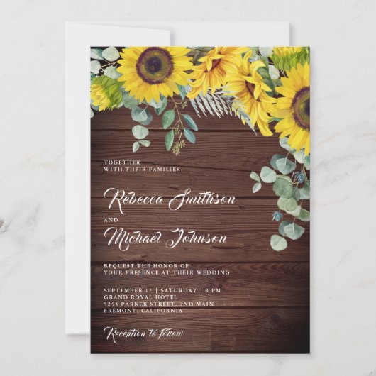 Eukalyptus QR Code Wedding Einladung (Vorderseite)