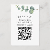 Eukalyptus QR Code Wedding RSVP Begleitkarte (Vorderseite)