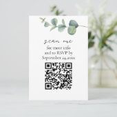 Eukalyptus QR Code Wedding RSVP Begleitkarte (Stehend Vorderseite)
