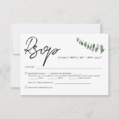 Eukalyptus QR Code Wedding RSVP Mitteilungskarte (Vorderseite)