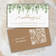 Eukalyptus QR Code Wedding Website RSVP Card