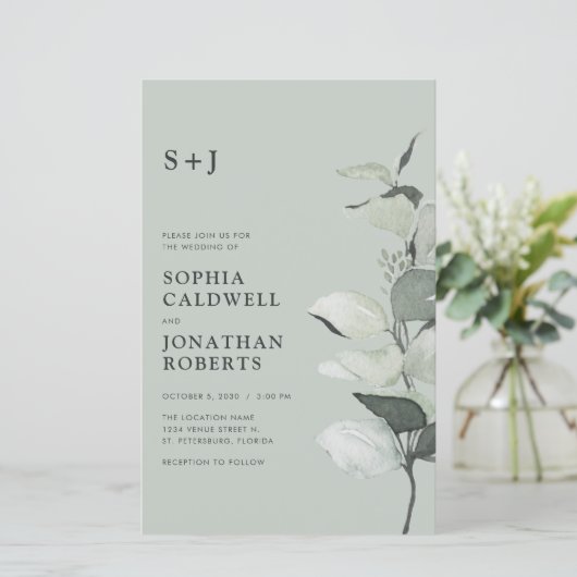 Eukalyptus QR Monogram Wedite (Stehend Vorderseite)