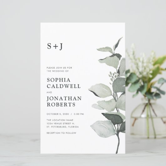 Eukalyptus QR Monogram Wedite (Stehend Vorderseite)