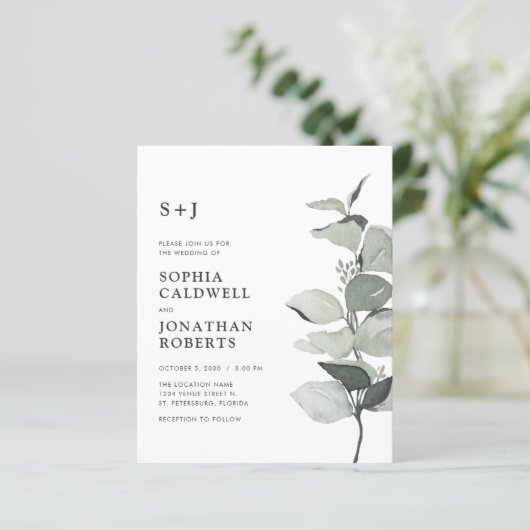 Eukalyptus QR Monogram Wedite (Stehend Vorderseite)